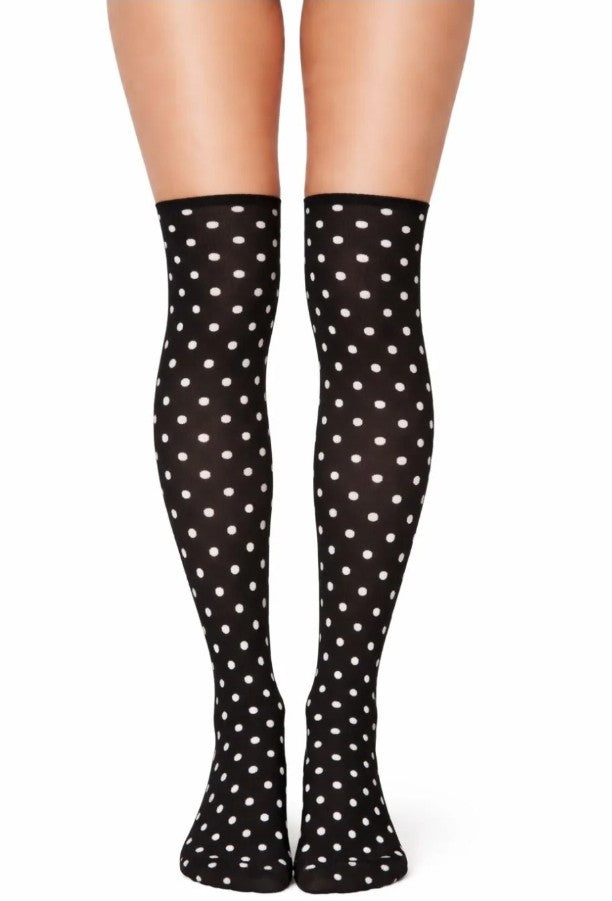Polka Dot Printed Over The Knee Socks