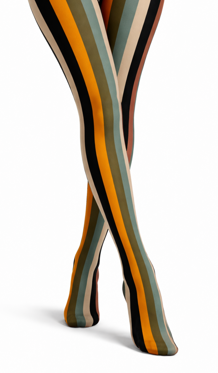 Classic Stripe Printed Tights | Multicoloured