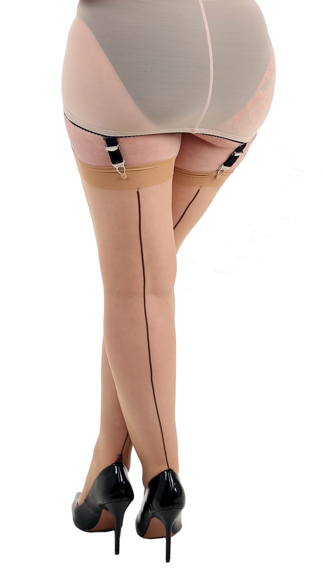 3 Shades | Nude Seamed Stockings | Jive Vintage Back Seam Stockings