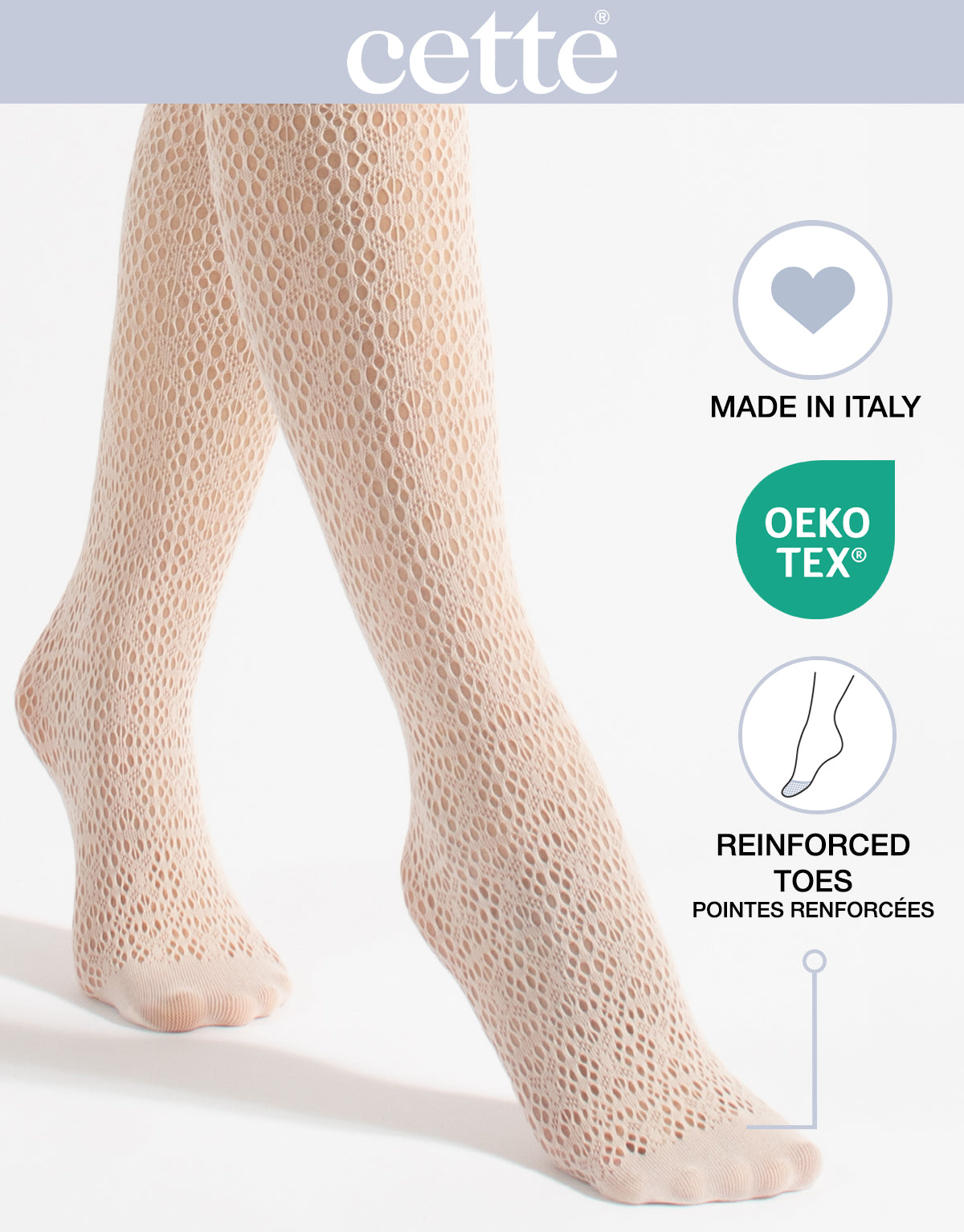 Inclusive off-white lace-effect tights in UK sizes 8 to 26