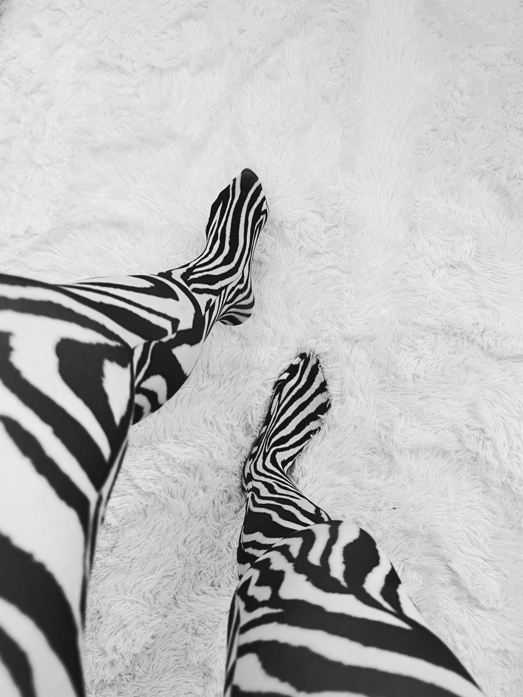 Zebra Printed Tights | Inclusive sizing | Black and White