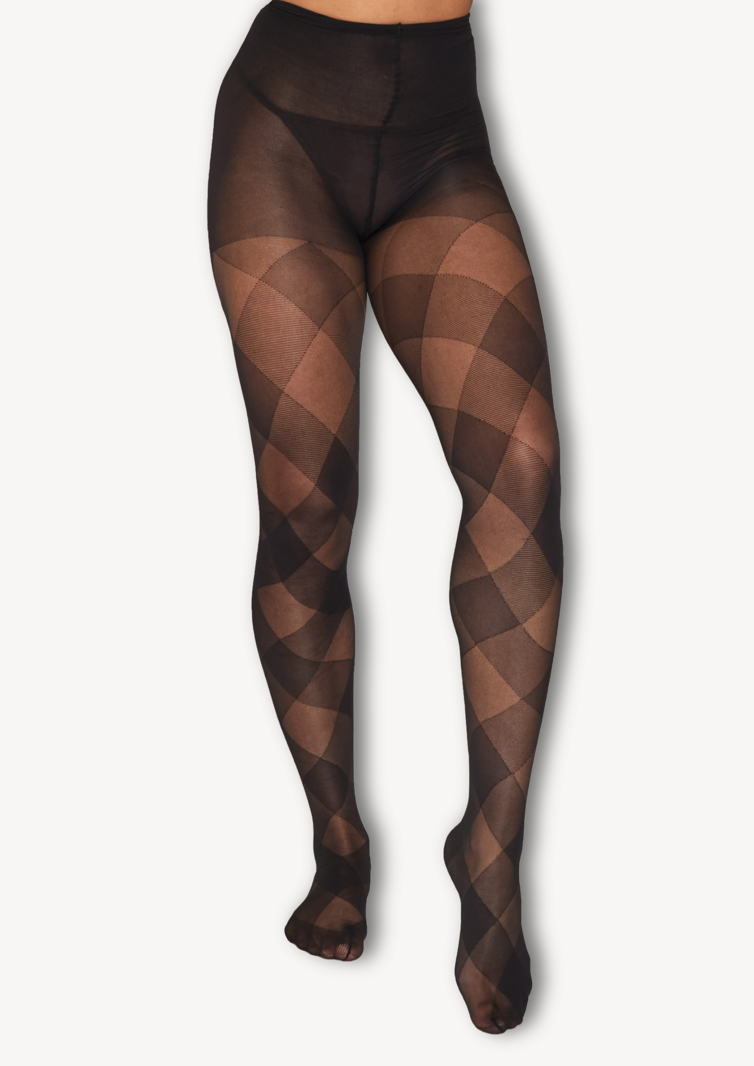 Diagonal Check Sheer Tights | 30 Denier