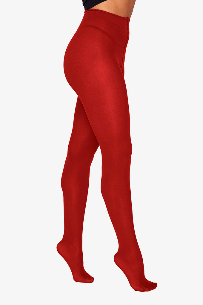 50 Denier Opaque Tights | Ruby Red