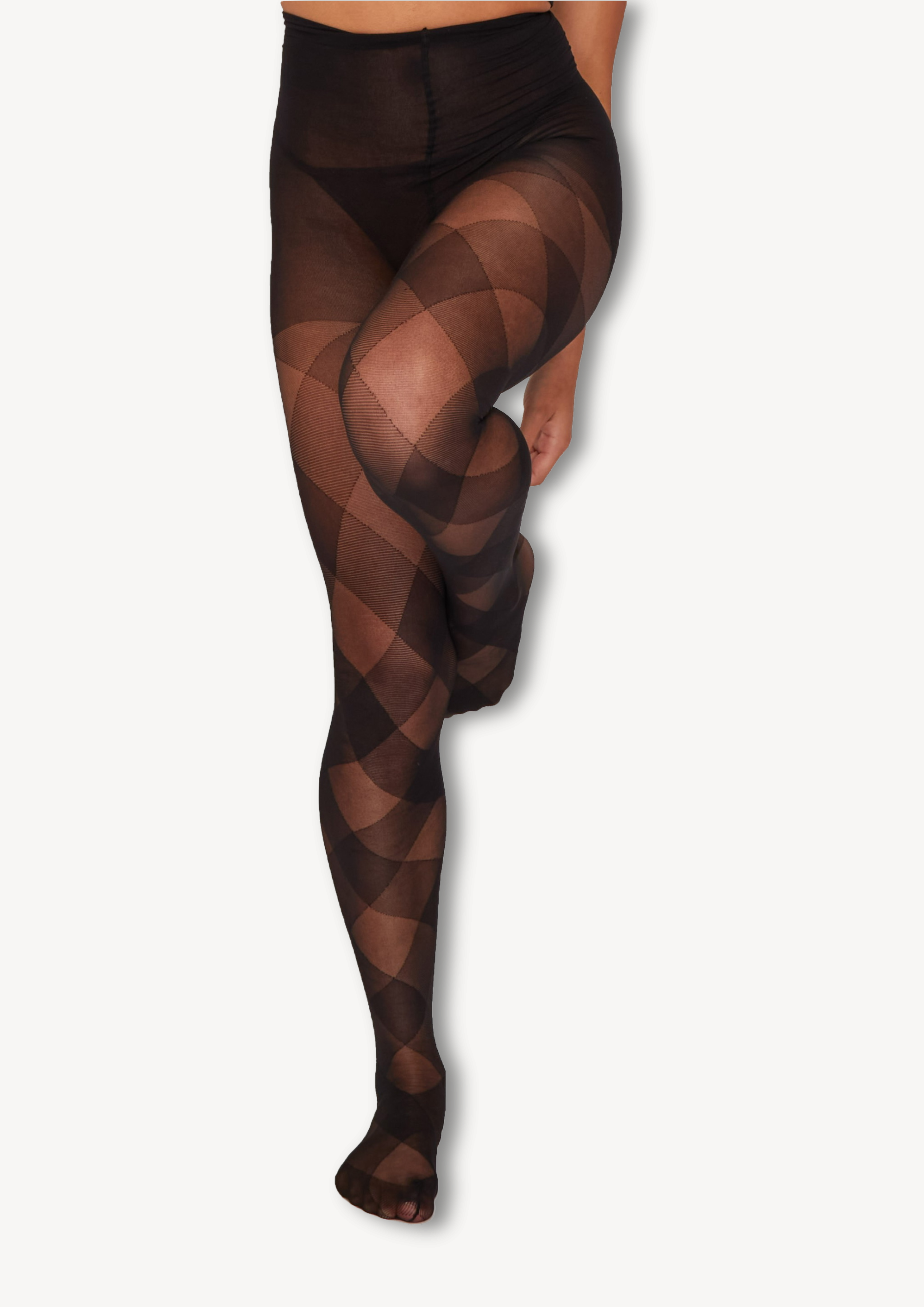 Diagonal Check Sheer Tights | 30 Denier
