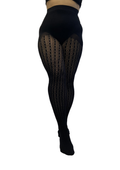 Chevron Pattern Knit Tights | Black