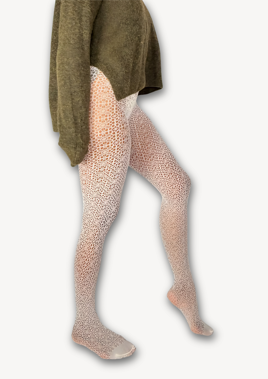 Lace Loop | Openwork Tights | in Milk Veil – product view 5