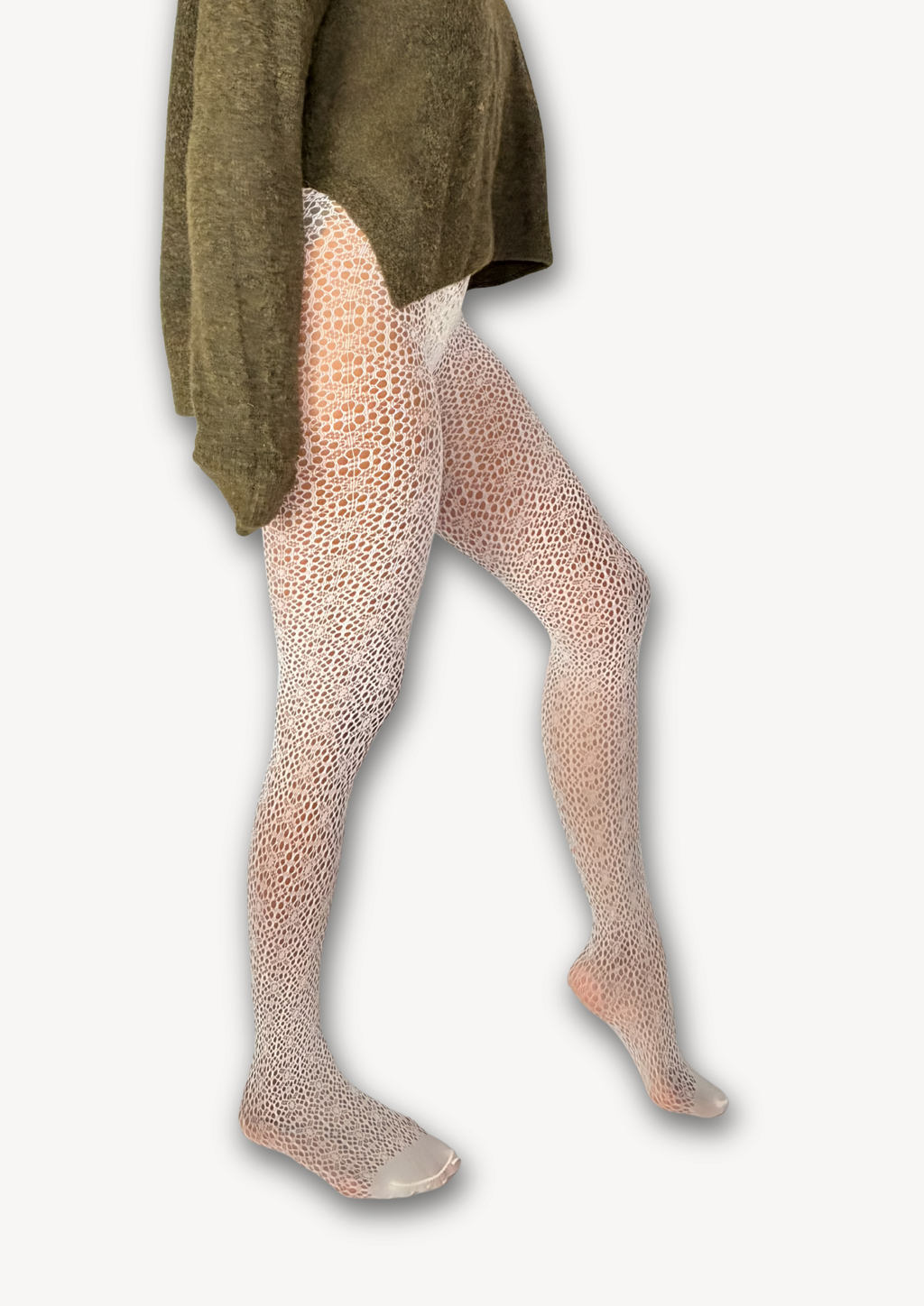 Lace Loop | Openwork Tights | in Milk Veil – main product image