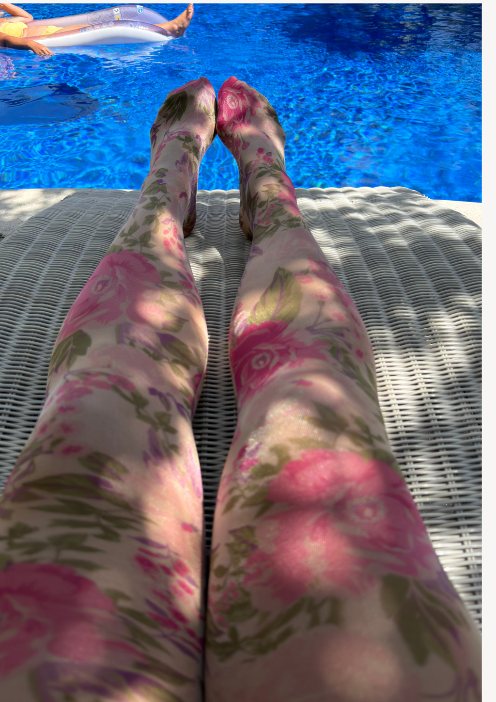 Summer Rose Printed Tights, product view 1