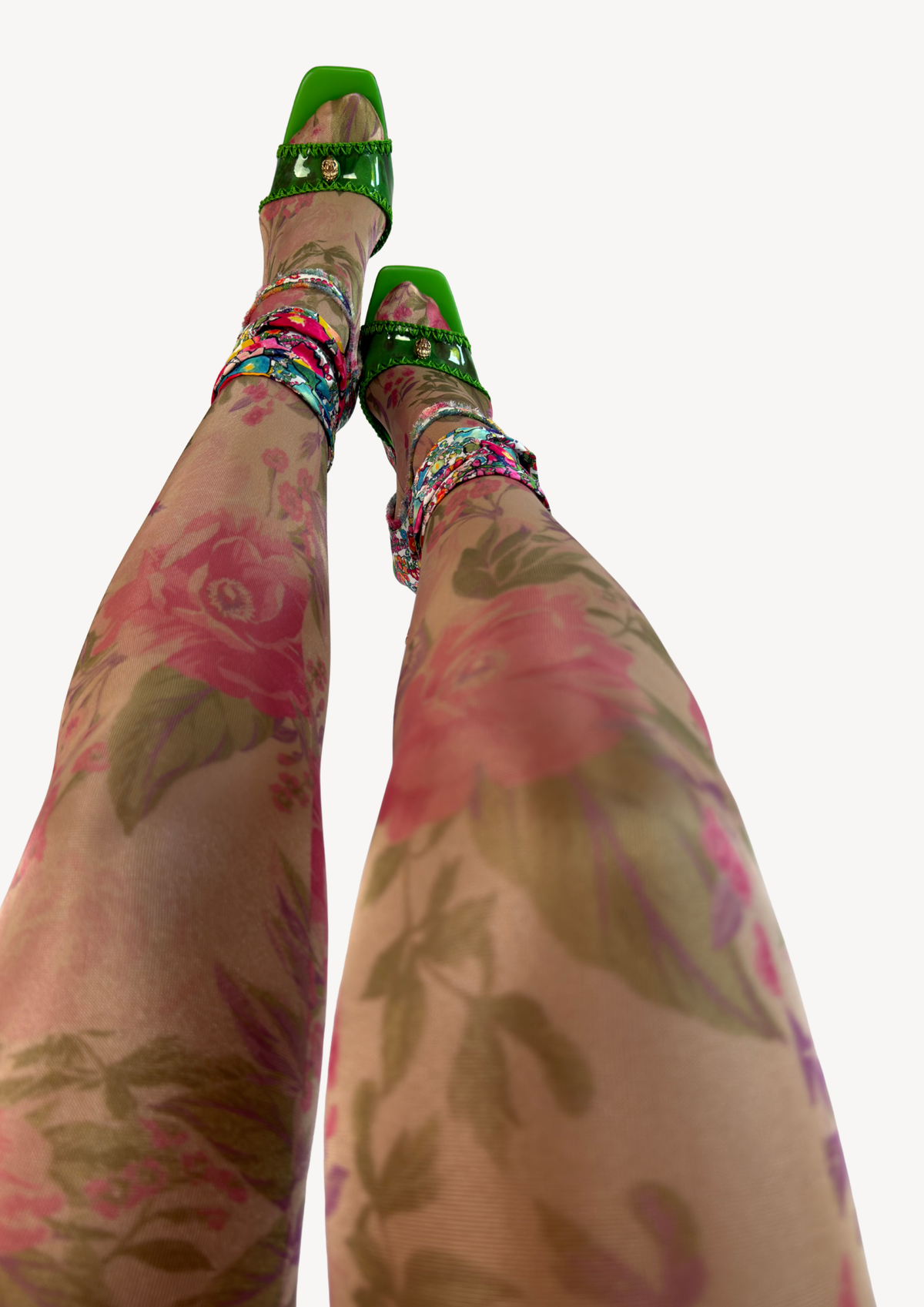 Summer Rose Printed Tights, product view 2