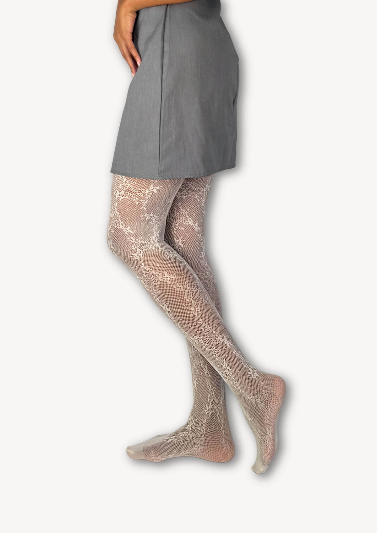 Floral Veil – Fashion Tights in Ivory Petal, product image