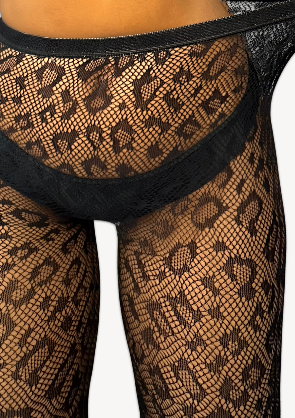Leopard Print | Fishnet Tights in black