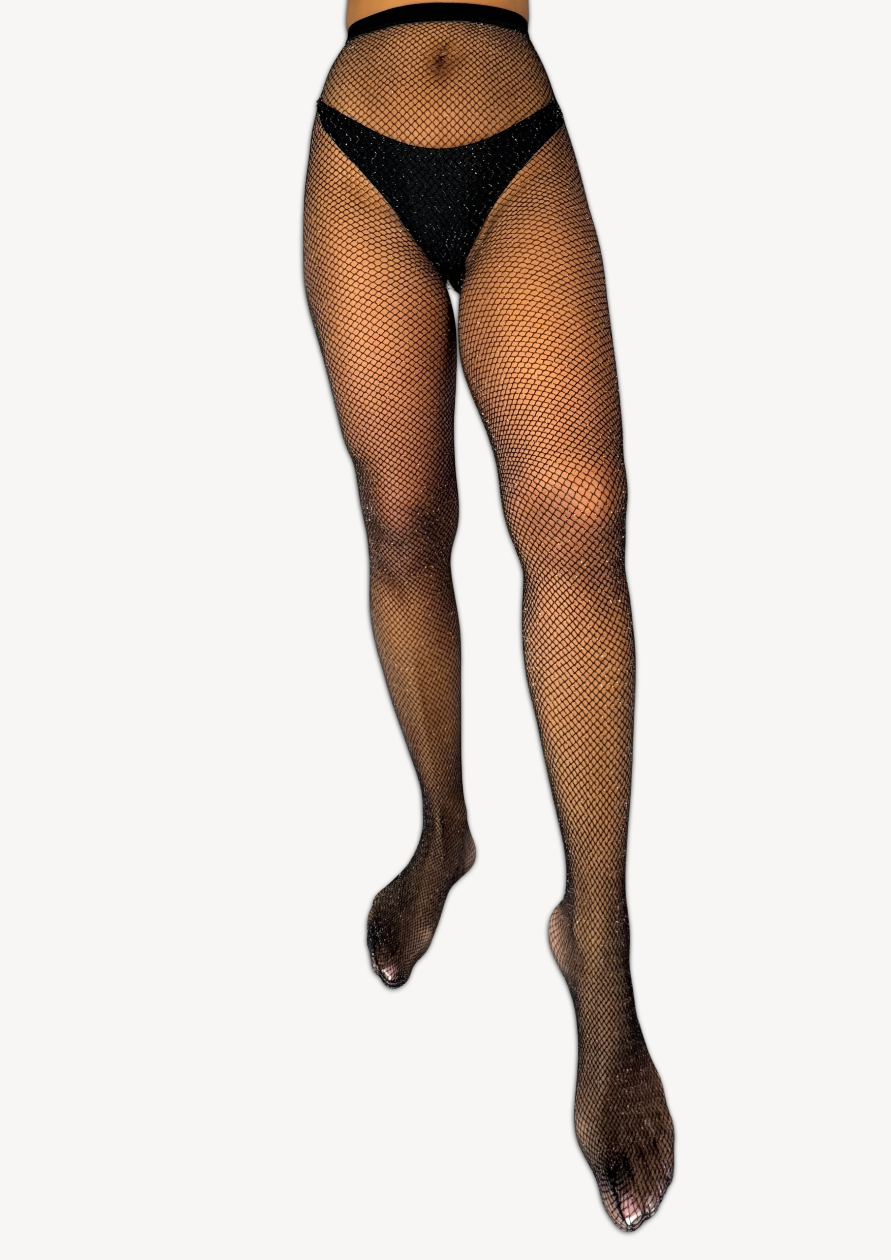 Silver Sparkle | Fishnet Tights