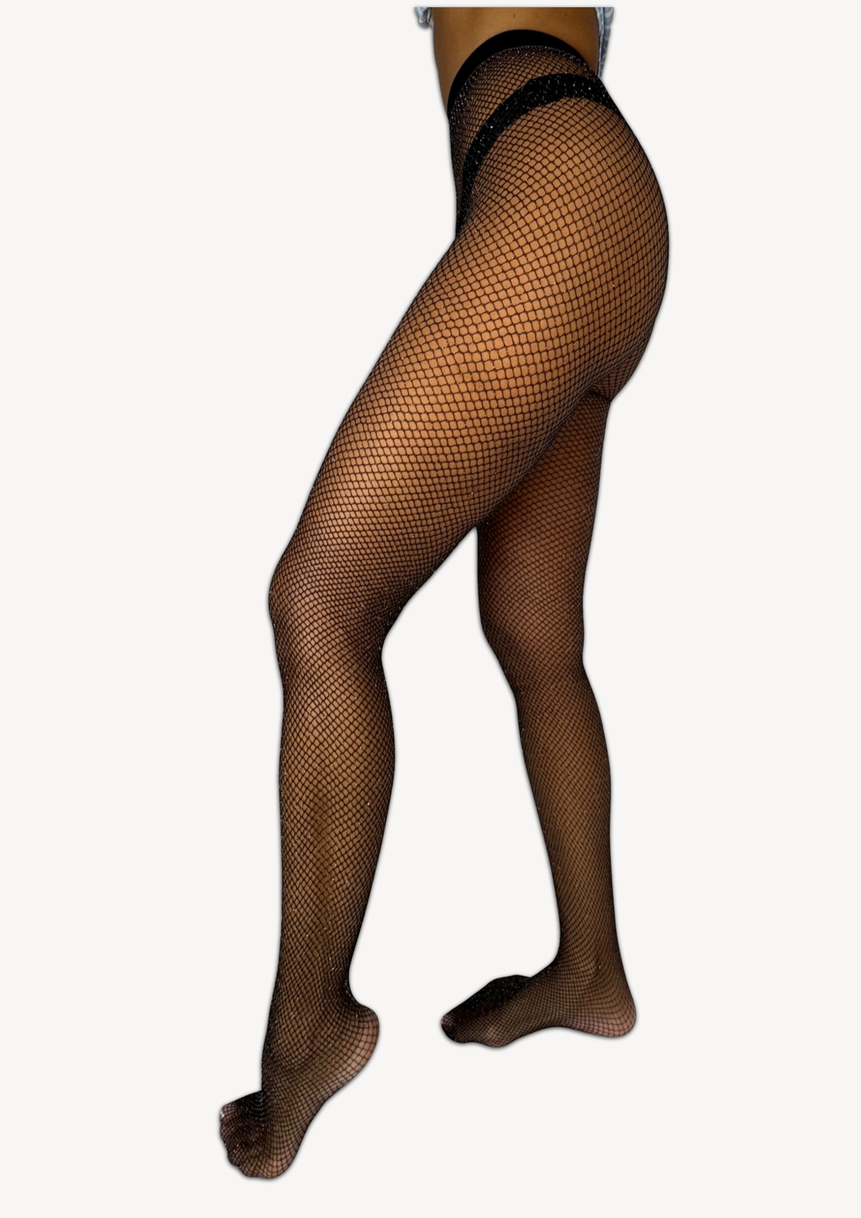 Silver Sparkle | Fishnet Tights