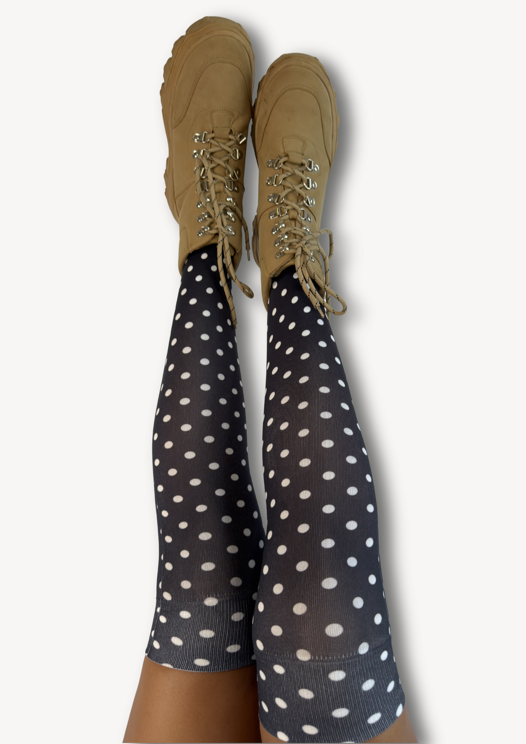 Polka Dot Printed Over The Knee Socks
