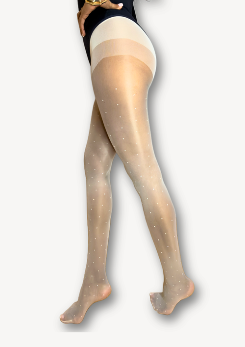 Dot Drift 20 | Polka Dot Tights in Milk Veil