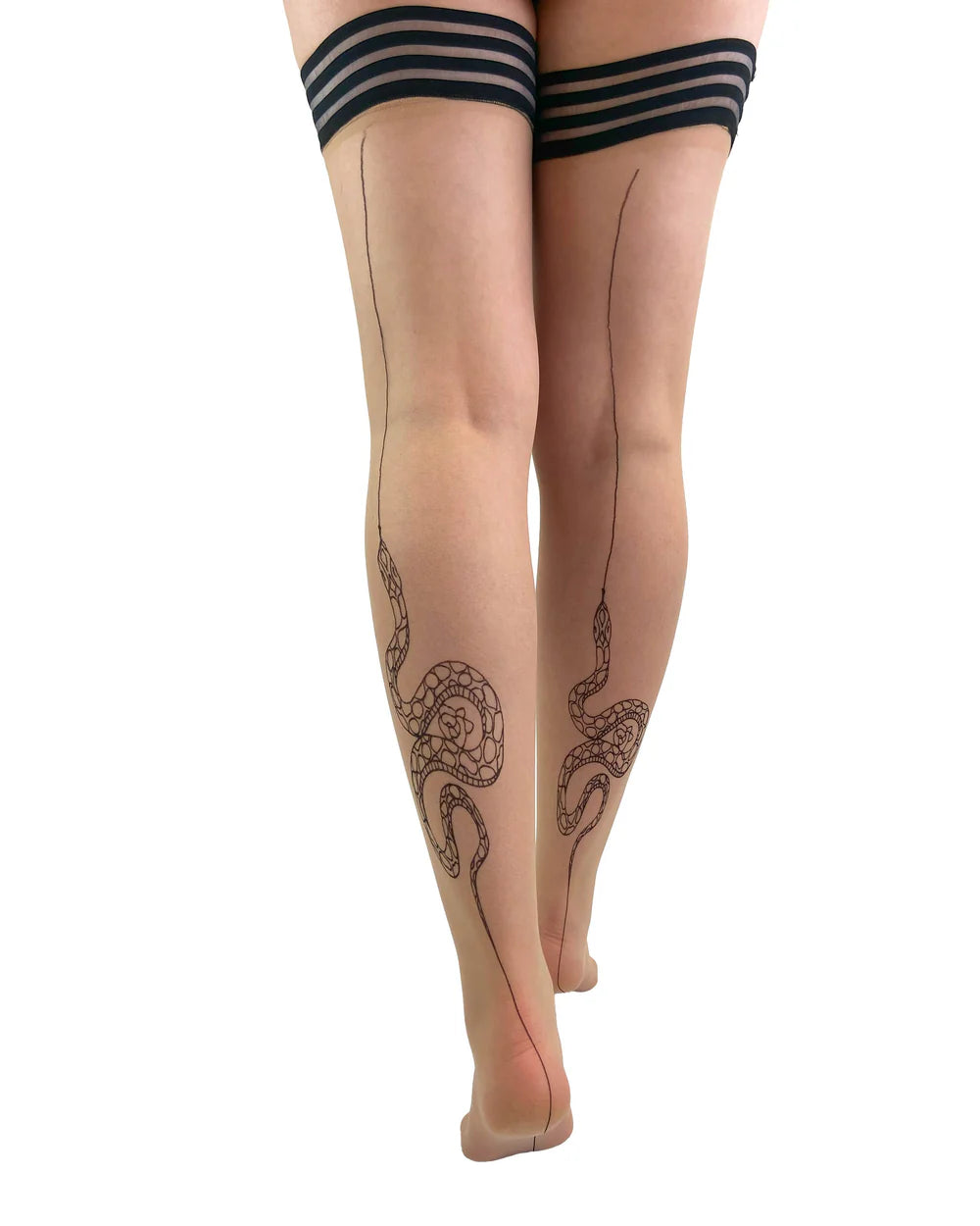 Snake Back Seam Hold-Ups | Nude