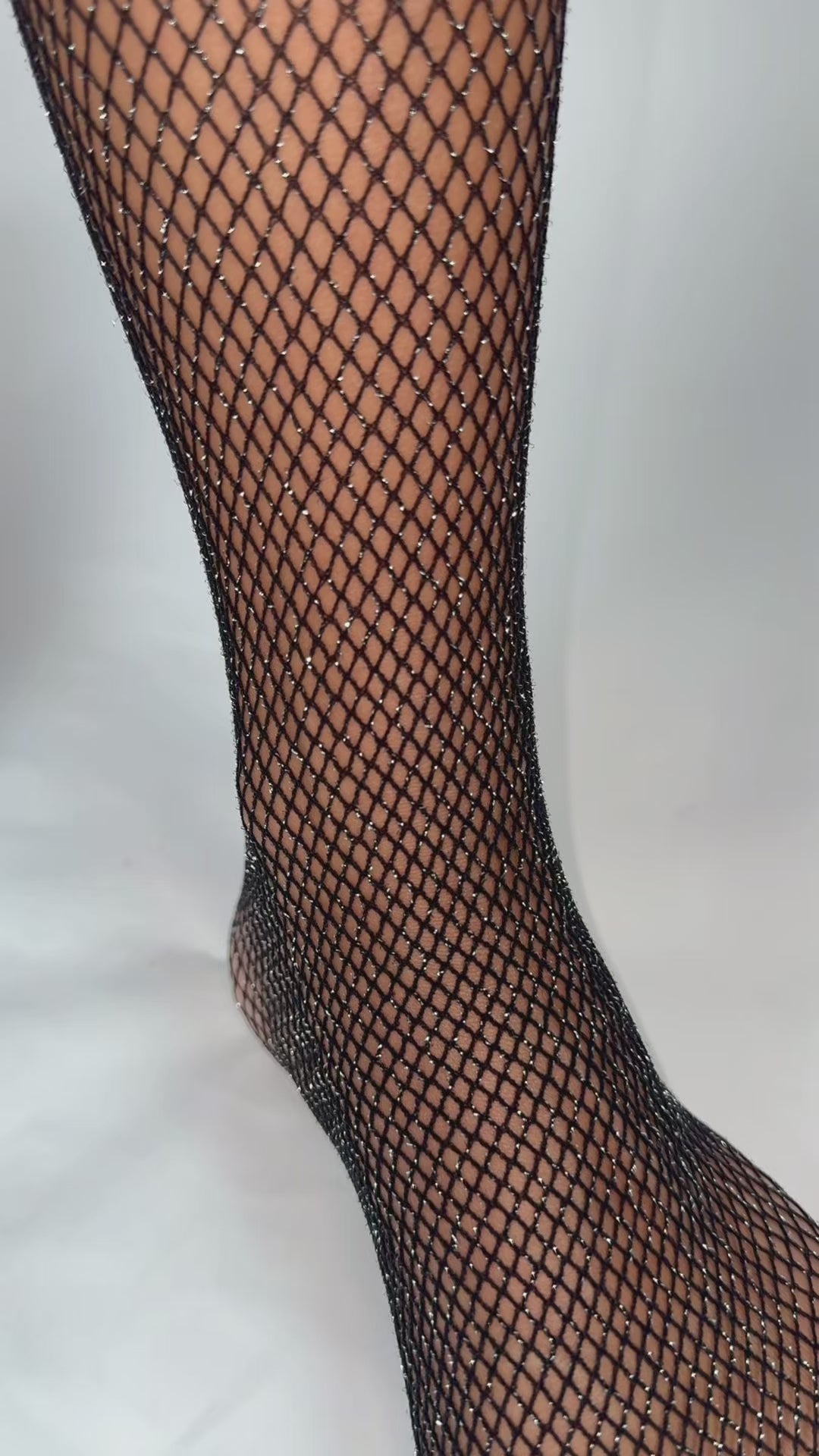Silver Sparkle | Fishnet Tights