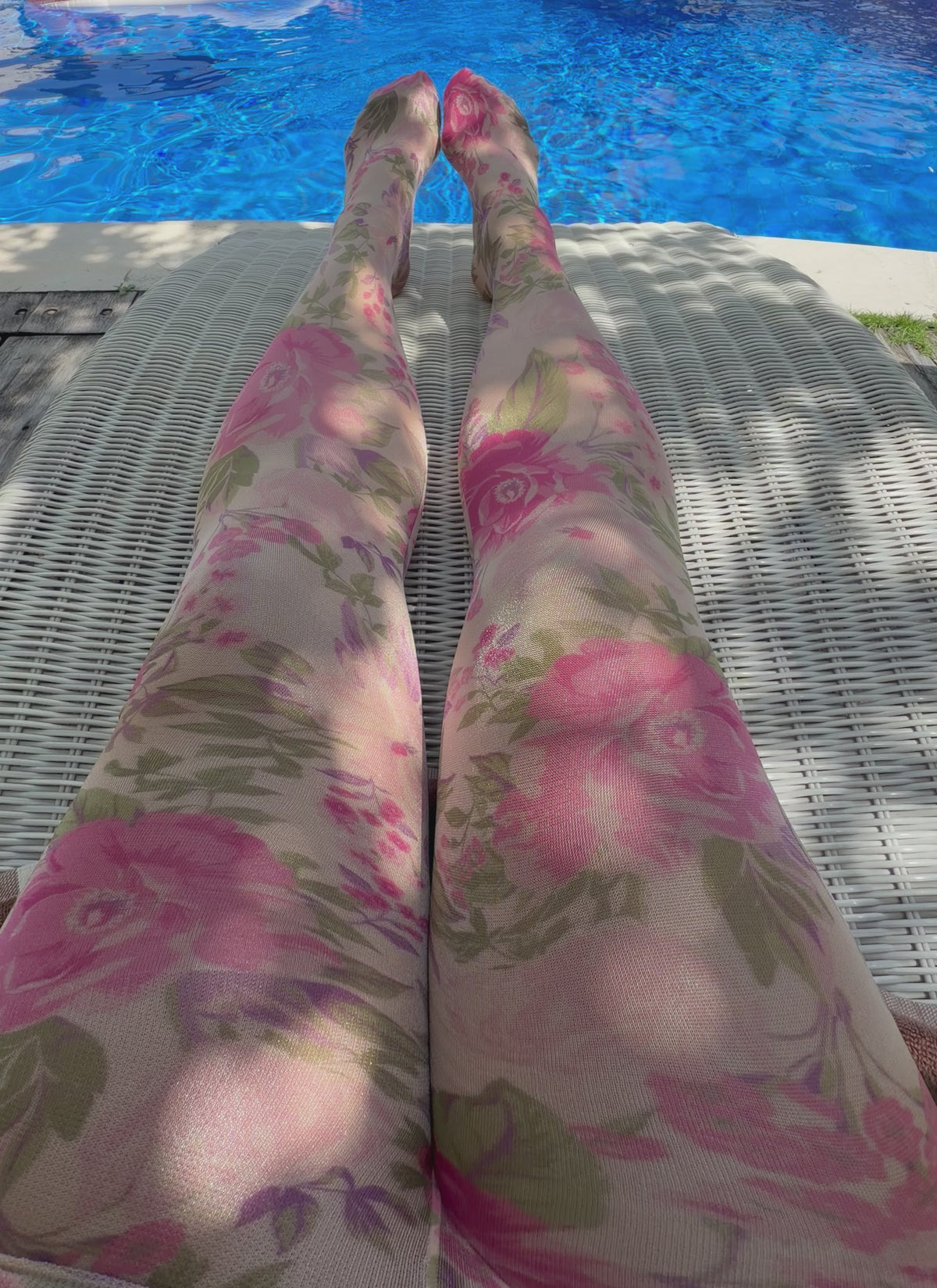 Summer Rose Printed Tights